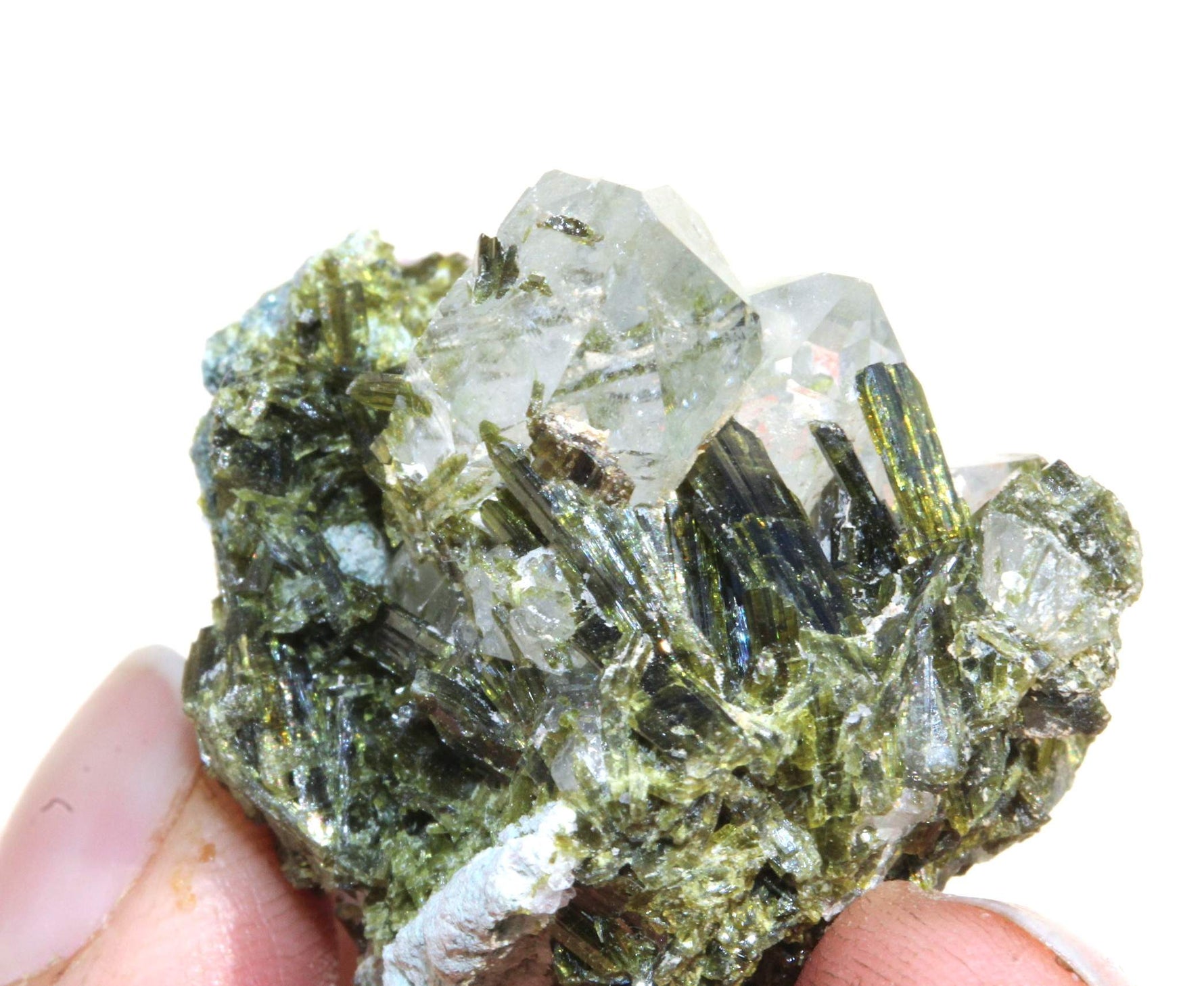  Quartz with Epidote Crystal Needles