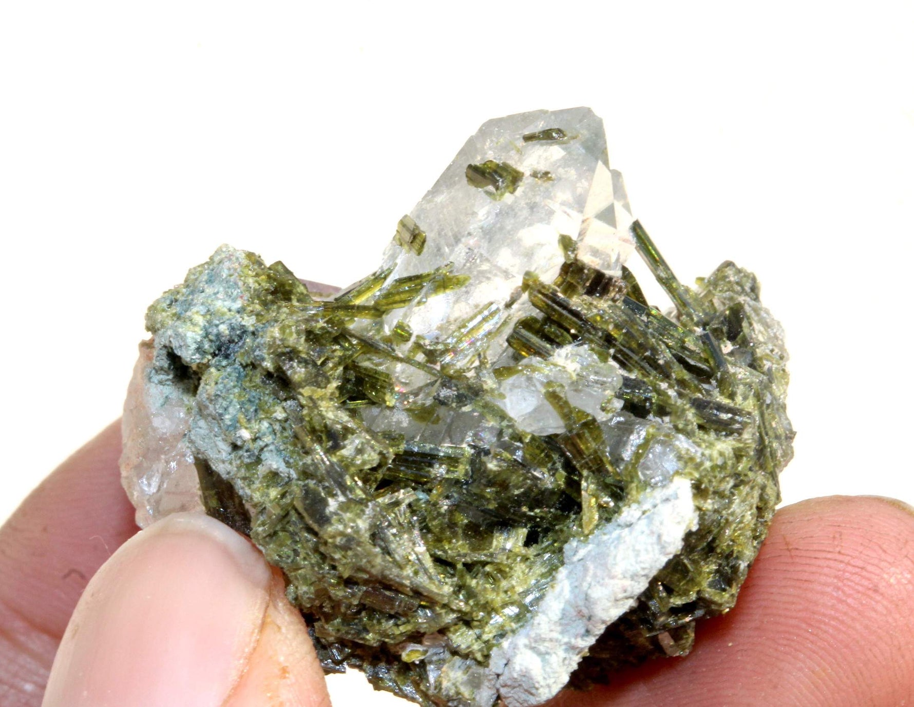  Quartz with Epidote Crystal Needles 23