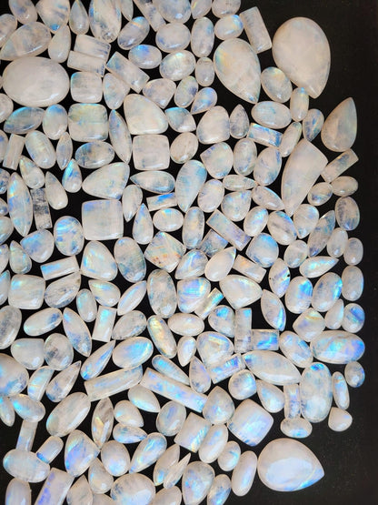 500 Grams Blue Flash Moonstone Cabochons Best Quality