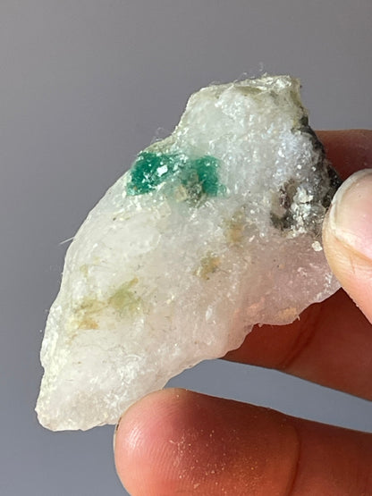 18.96 grams Swat Emerald on Calcite from Swat, Pakistan