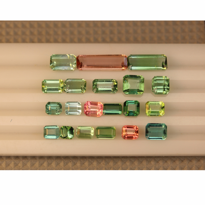 green tourmaline loose stones