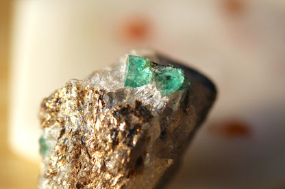 Panjshir Emerald Green Stone on Calcite