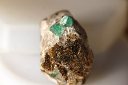 Panjshir Emerald Green Stone on Calcite