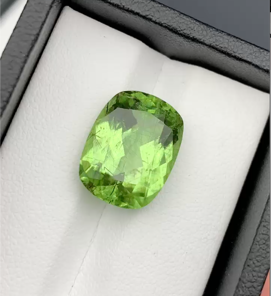 12 carats Cushion and Emerald Unique Green Peridot Loose Stone