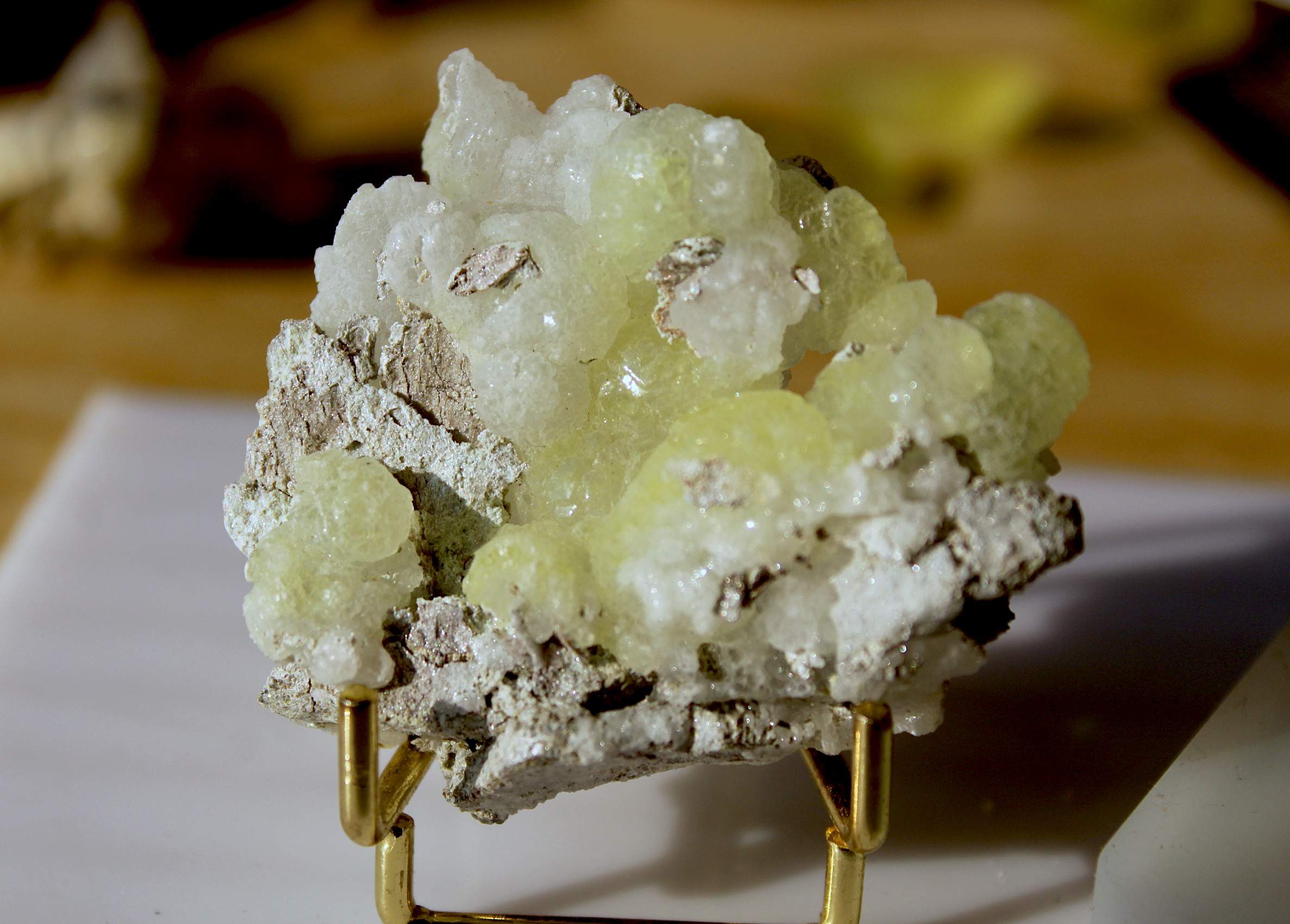 Yellow Brucite on Matrix from Pakistan