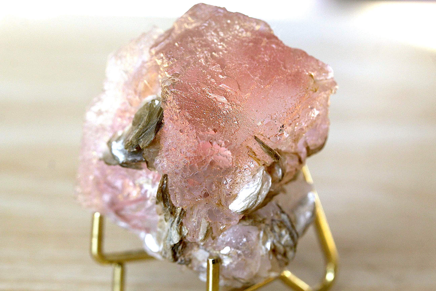 154 Grams Rare Pink Fluorite Crystal on Mica, Nagar Pakistan