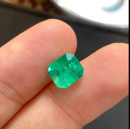 3 carats Cushion Cut Natural Panjshir Green Emerald