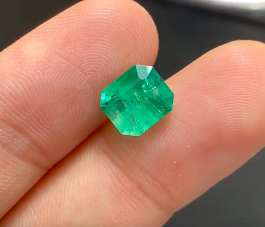 3 carats Cushion Cut Natural Panjshir Green Emerald