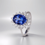 Natural Tanzanite White Gold Ring