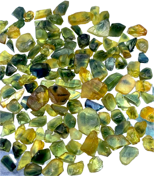 Teal Yellow Sapphires rough stone for sale