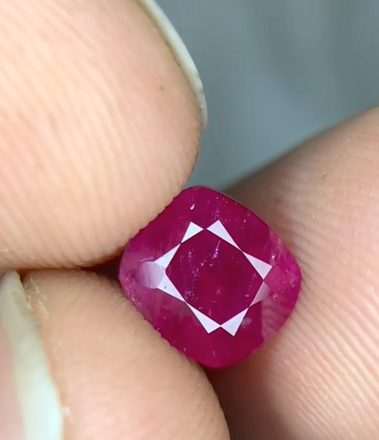 2.45 carats Cushion Natural Ruby Loose Stone from Afghanistan