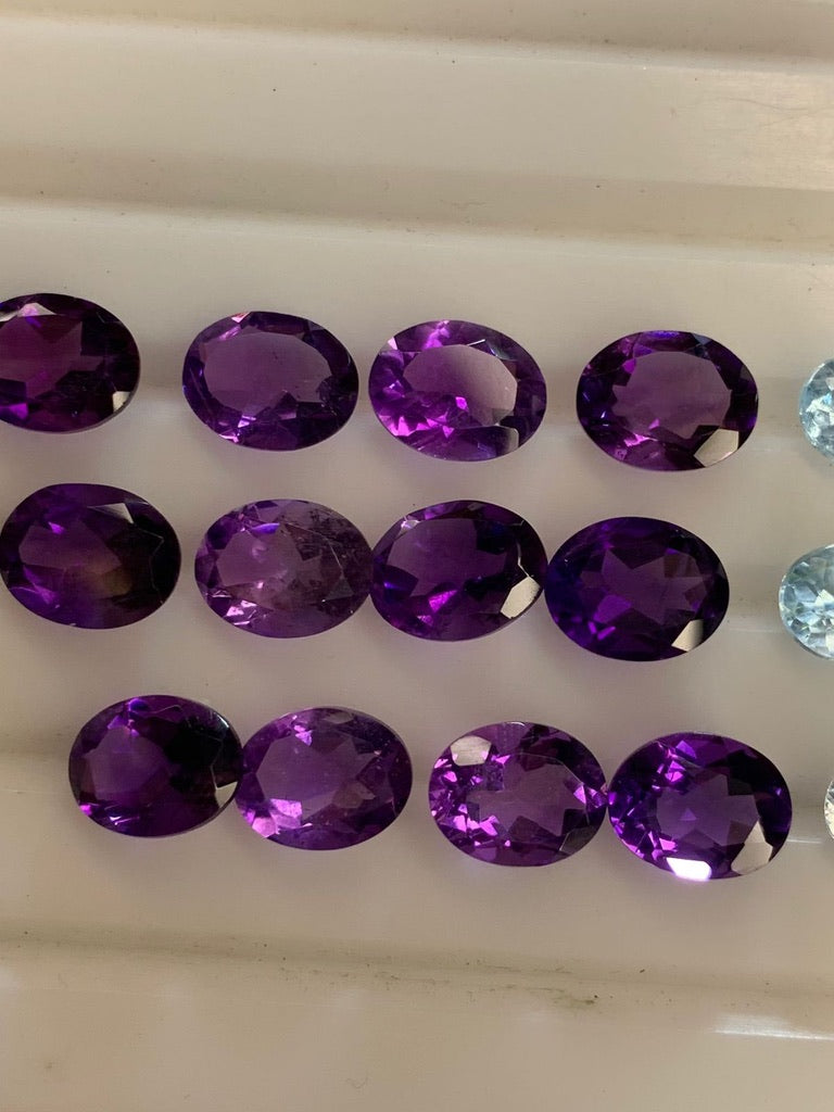 Amethyst stones faceted 