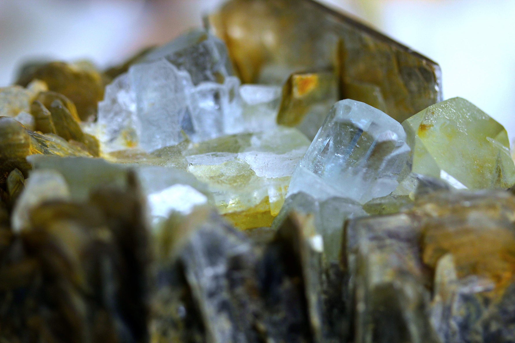 Aquamarine Goshenite Crystal on Mica