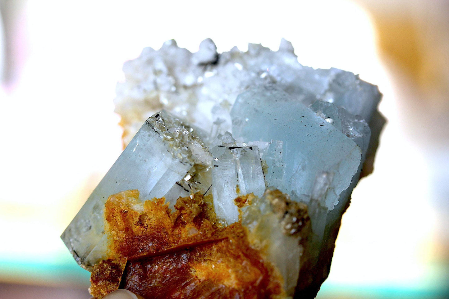 Unique Aquamarine crystal on Feldspar from Skardu Pakistan