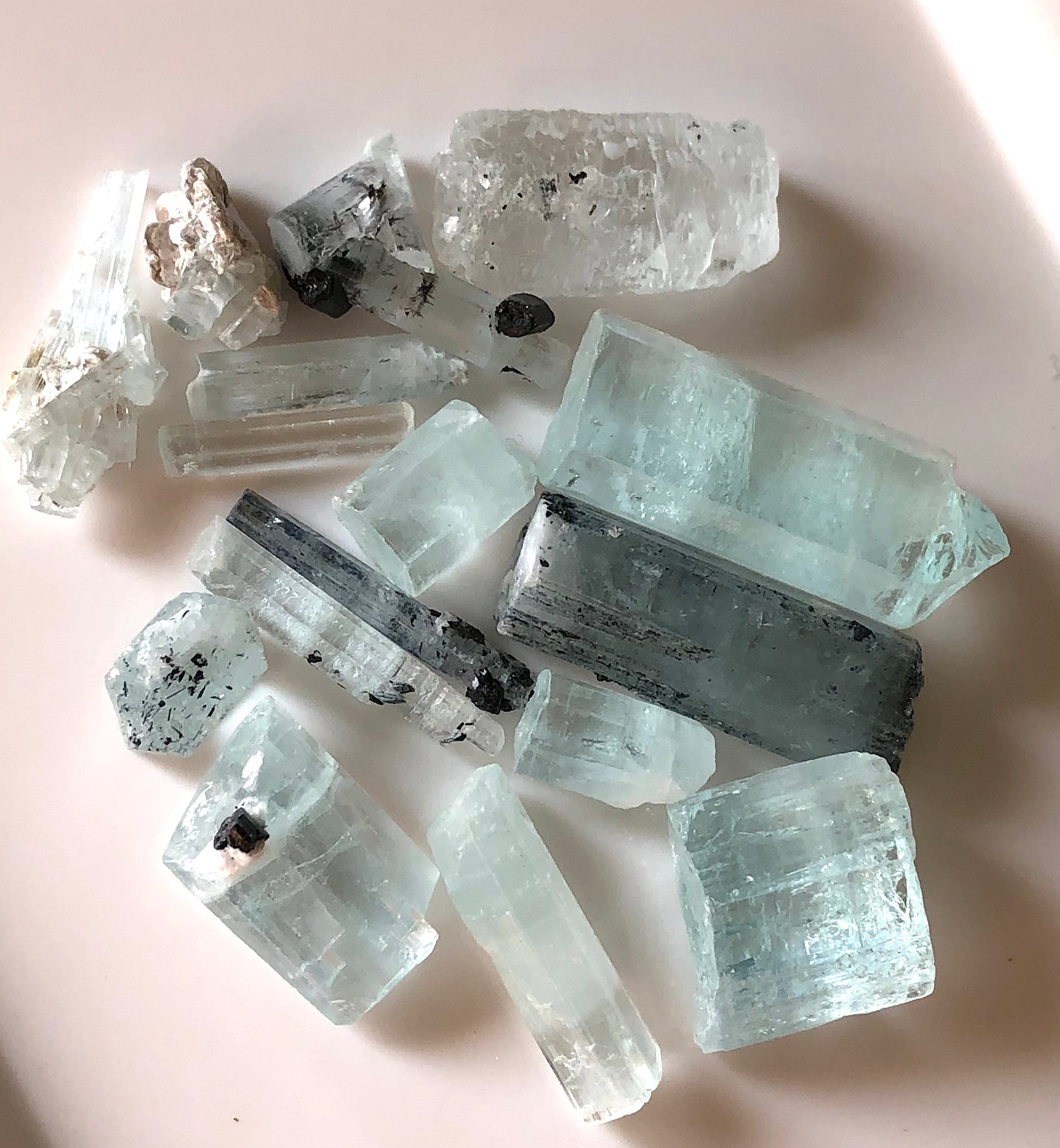 aquamarine neon-blue rough