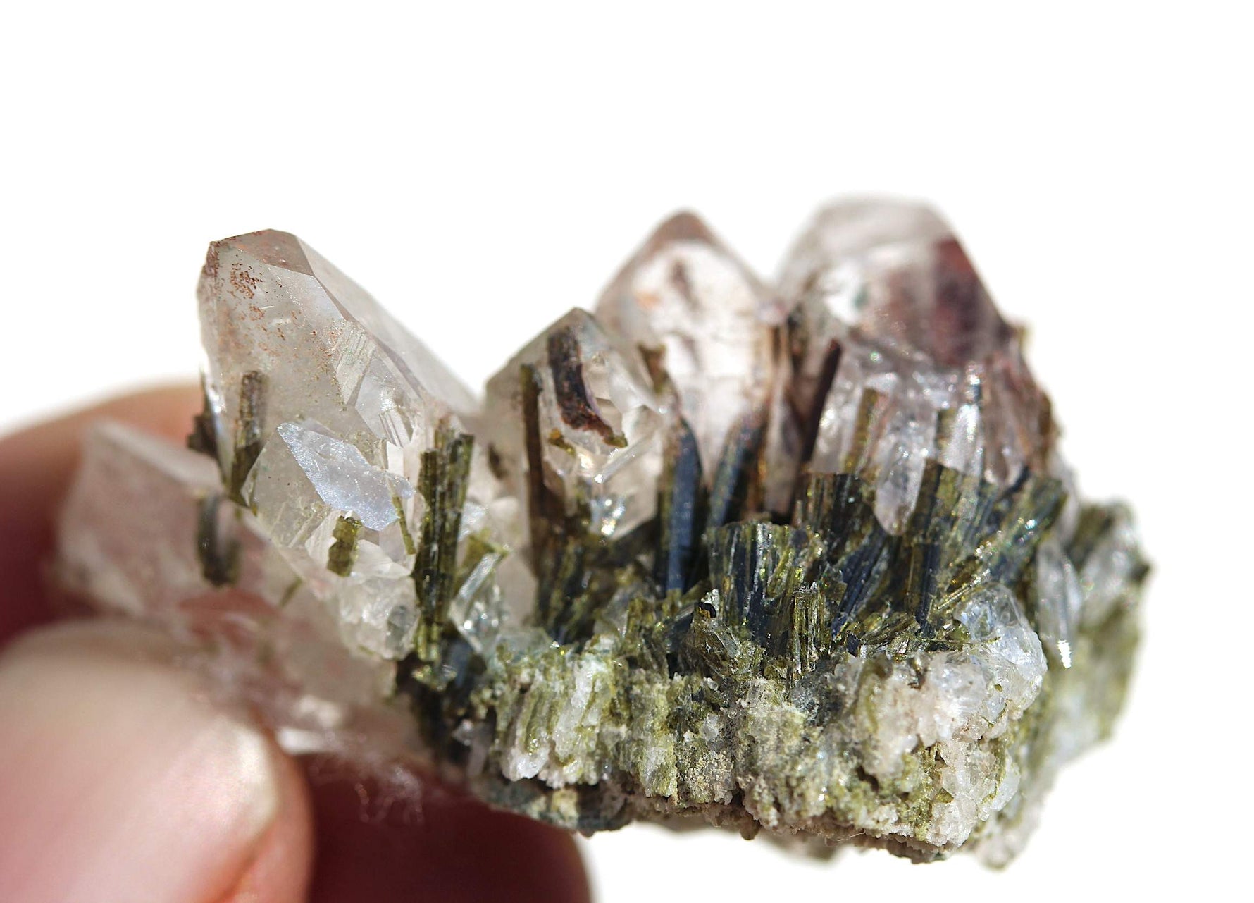 epidote with quartz crystal