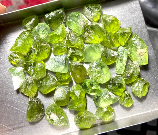 200 carats Green Peridot Faceting Rough Lot