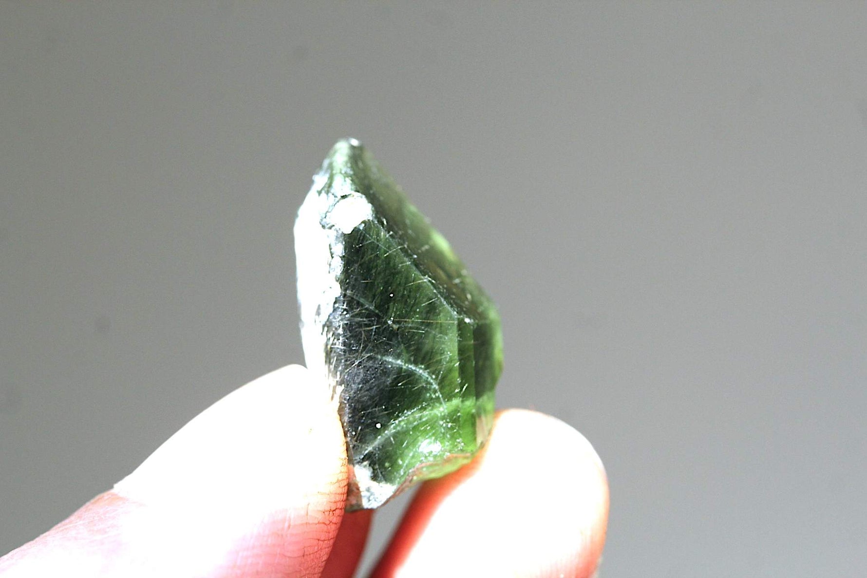 Green Peridot hairs including Mineral Specimen