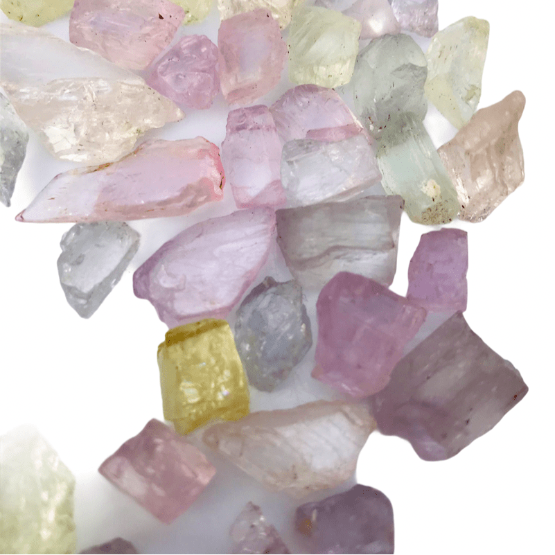 60Grams Spodumene Kunzite for Faceting - Folkmarketgems