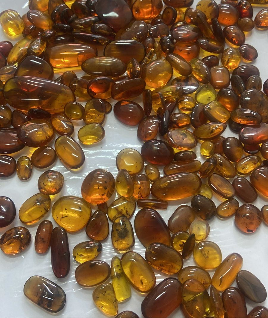 Natural Burma Amber Bermite with Insects Fossils Including dinosaur era, 99 million years old, Cretaceous,