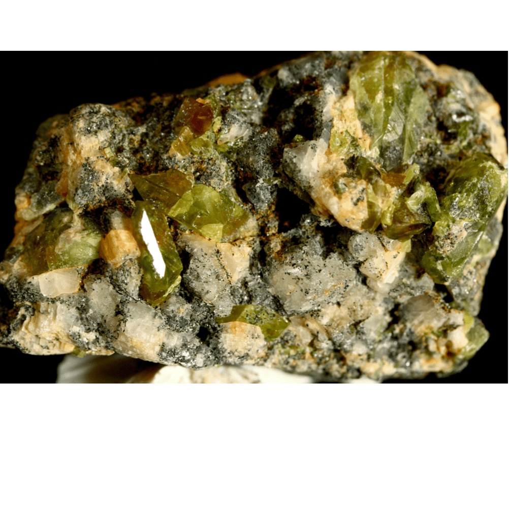 Mint Green Sphene Titanite on Calcite Albite Metrix | Sphene Fine Mineral Specimen