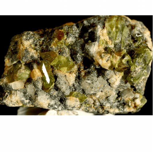 Mint Green Sphene Titanite on Calcite Albite Metrix | Sphene Fine Mineral Specimen