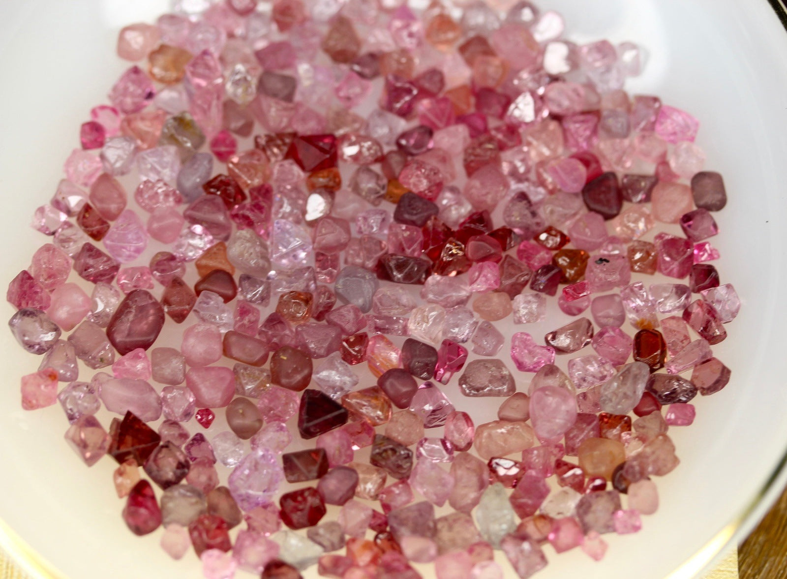 Natural raw spinel crystals