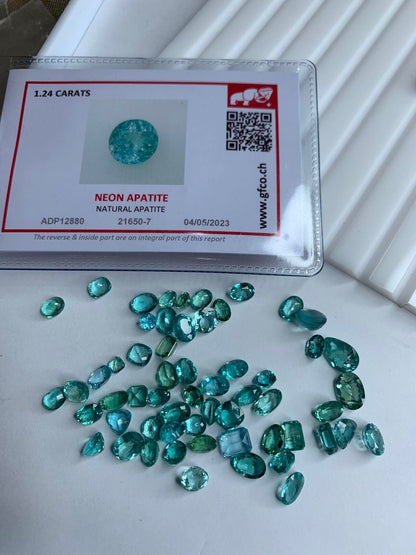 Natural Paraiba like Neon blue Apatite Faceted Stones