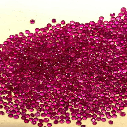2mm Round Brilliant Diamond Cut Natural Rubies for Jewelry Designers