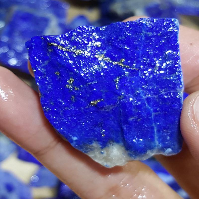 Blue lapis lazuli rough stone for lapidary artists