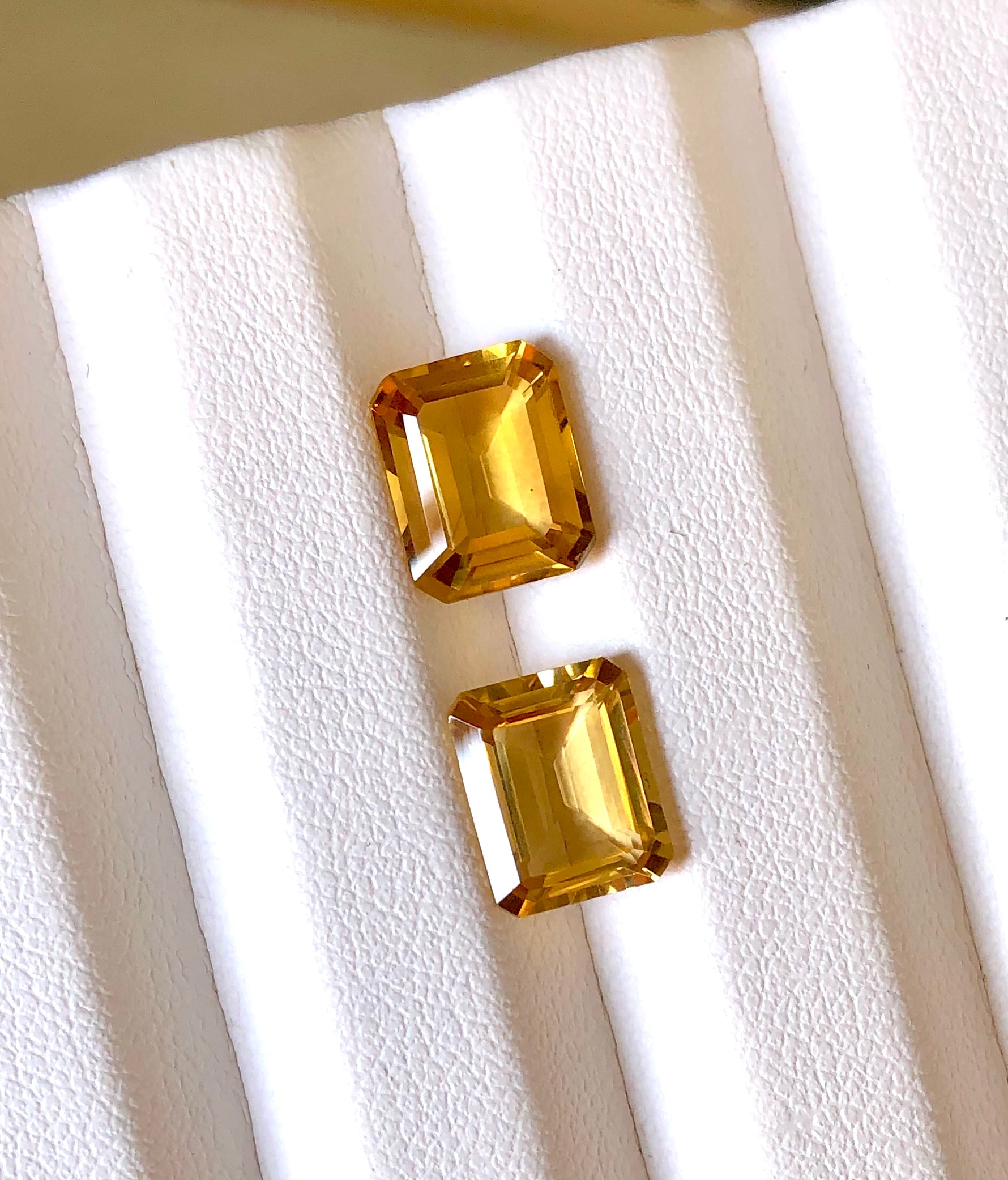 Yellow Faceted Citrine Pair Gems