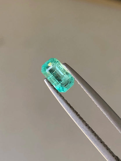 0.65 carats Natural Emerald Cut Green Panjshir Loose Emerald