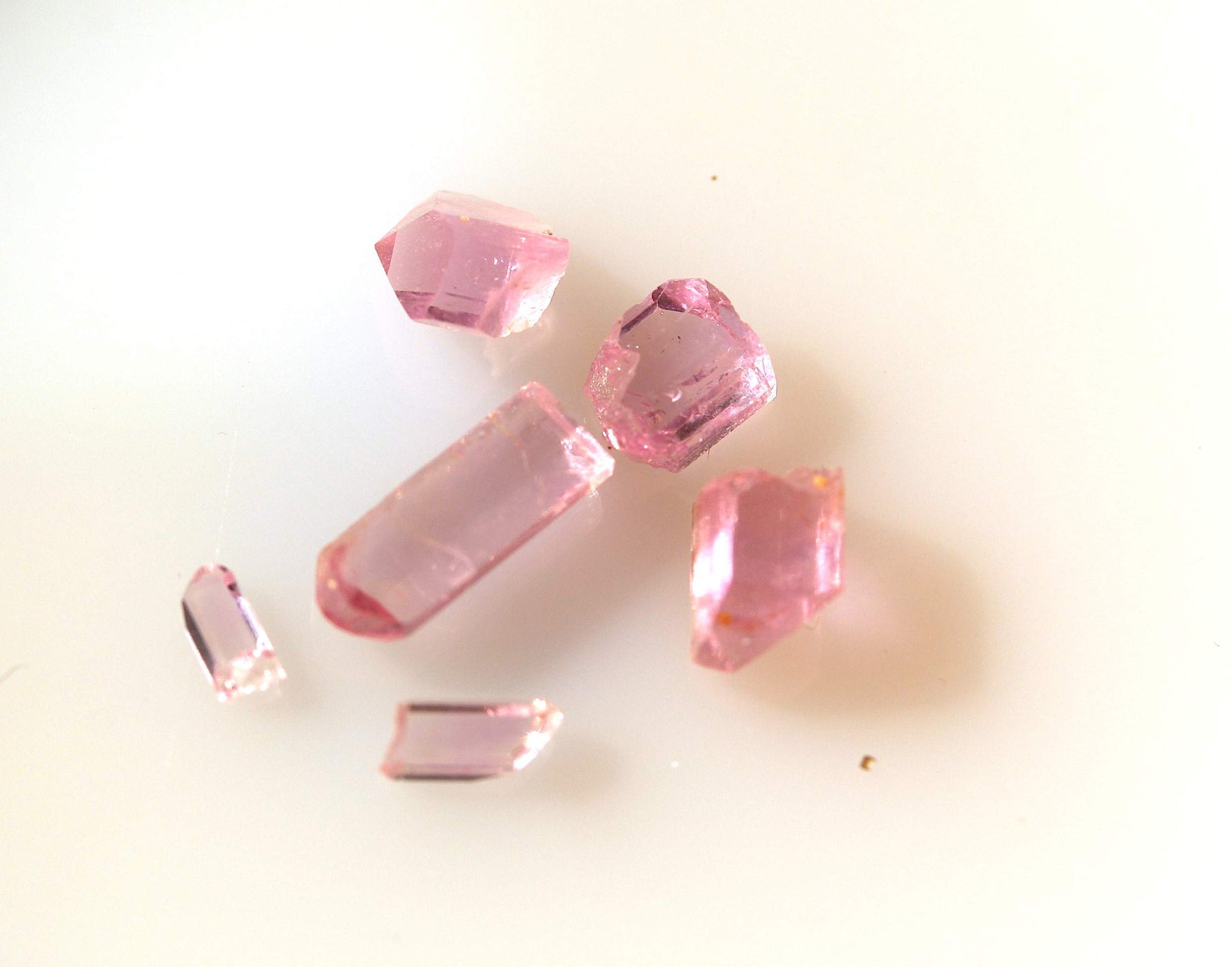 Pink Topaz terminated crystals
