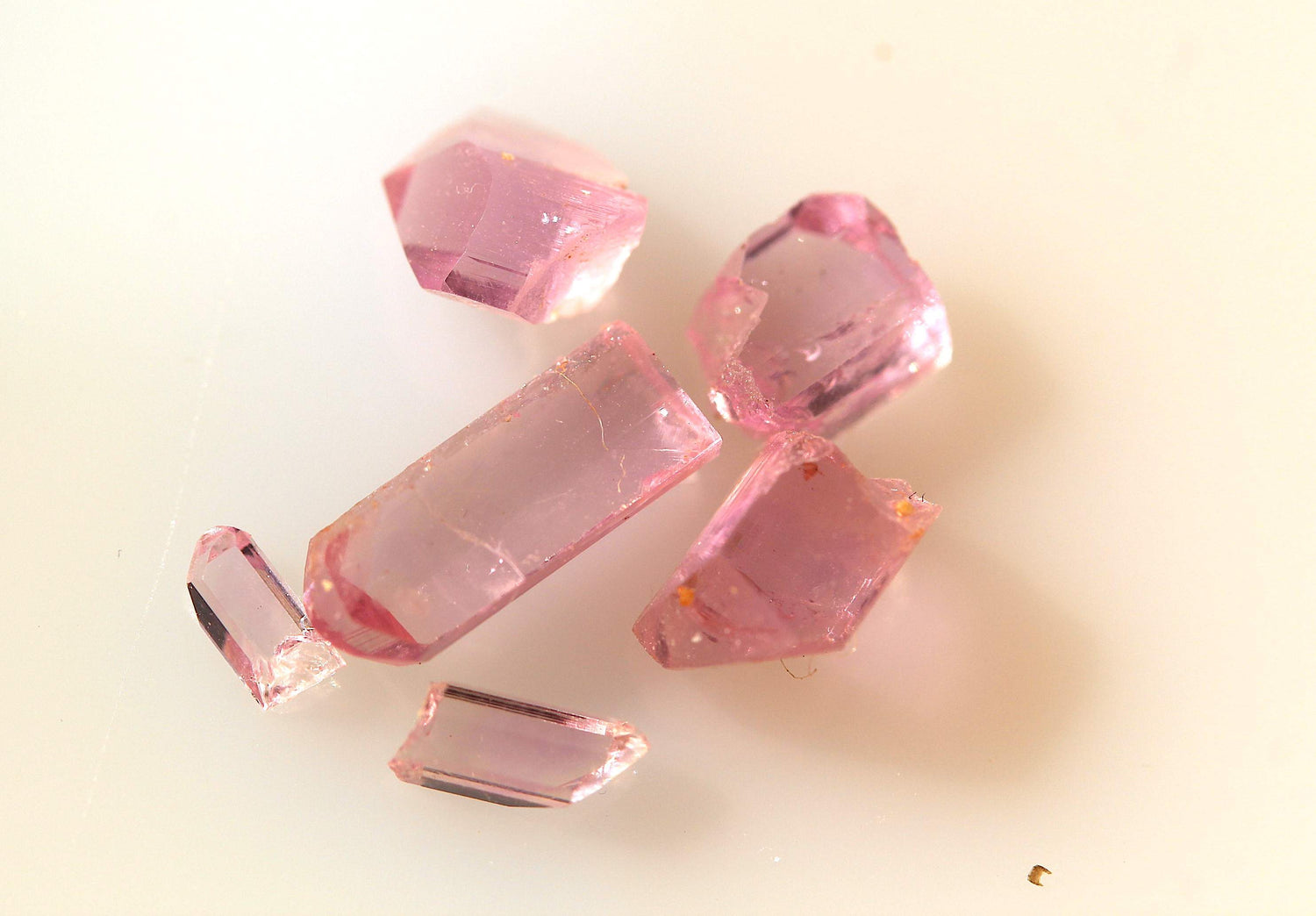 Rare Pink Topaz facet grade rough crystals 