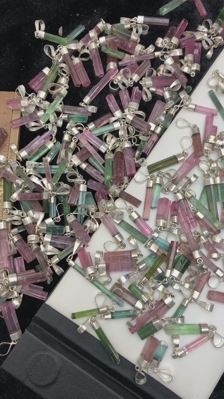 30 Pieces of Tourmaline Crystal Pendants Deal Wholesale
