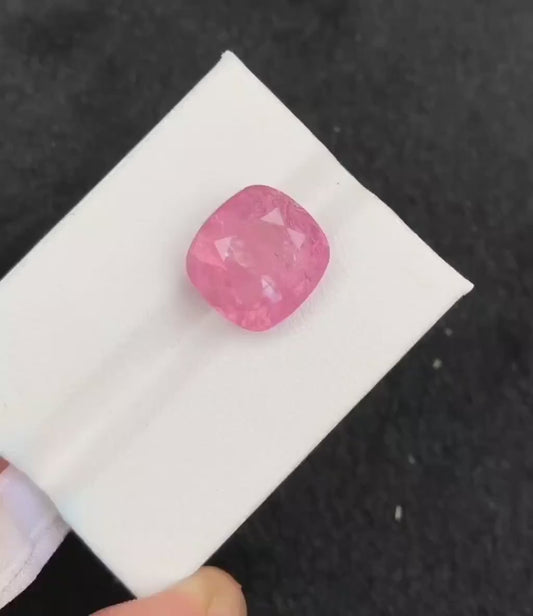 9.9 Carats Cushion Rare Pink Topaz From Katlang | Imperial Topaz