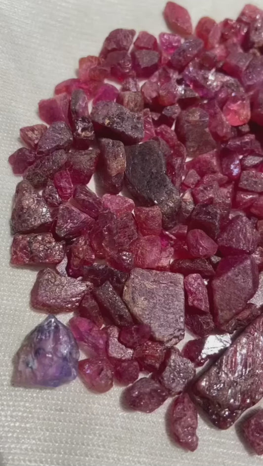 Raw rubies stones lapidary 
