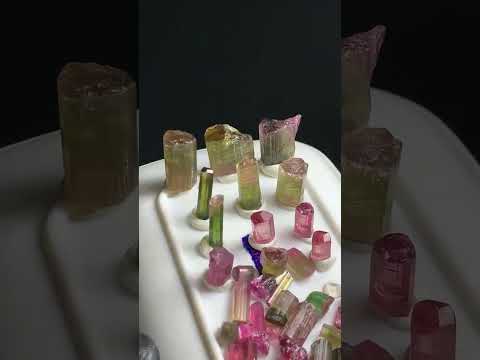 110 carats Green Pink Tourmaline Raw Crystals