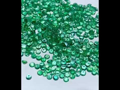 4 Carats Melee size Calibrated Round Brilliant Diamond Cut Loose Emeralds