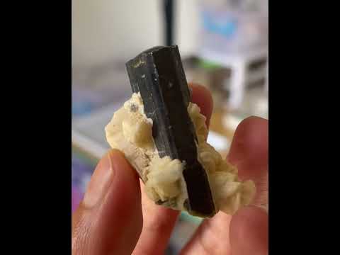 18.6 grams Black Tourmaline on Feldspar from Skardu Pakistan