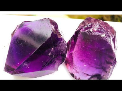 2pcs Raw Amethyst for Faceting