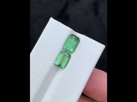 4.45 carats Green Tourmaline Loose Gemstone Pair