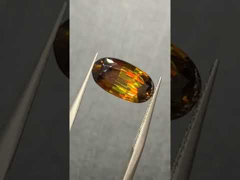 3.8 carats Oval Natural Yellow Sphene | Rare Titanite Stone