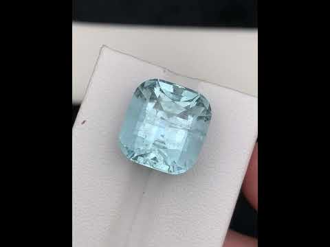 14.45 Carats Cushion Cut Blue Aquamarine Stone