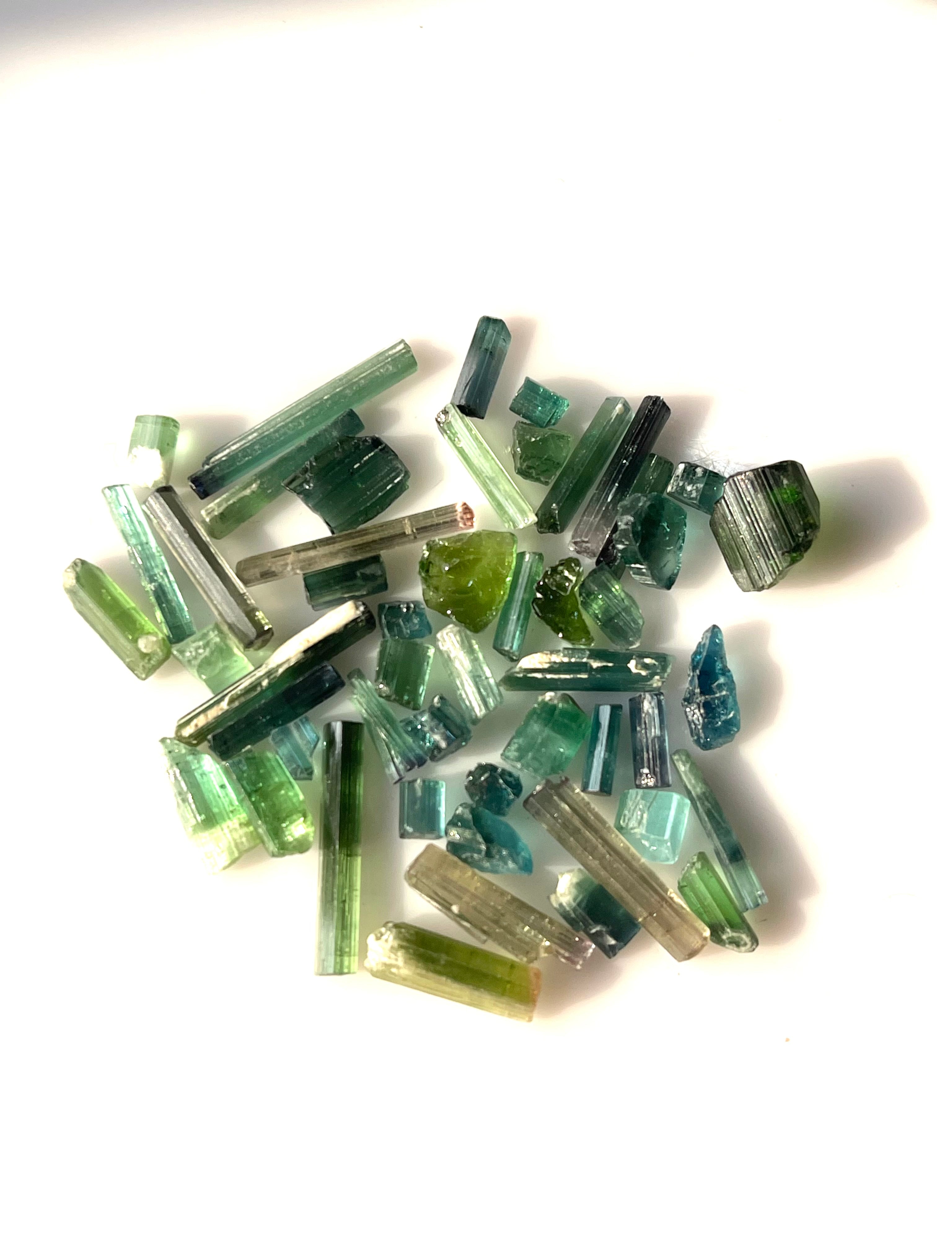 Raw Tourmaline green crysals