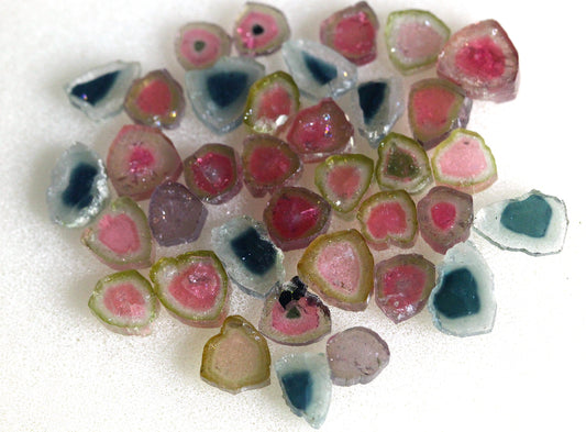 wholesale watermelon tourmaline slices pairs