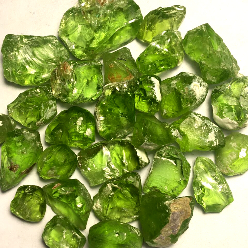 Rough Peridots for Faceting