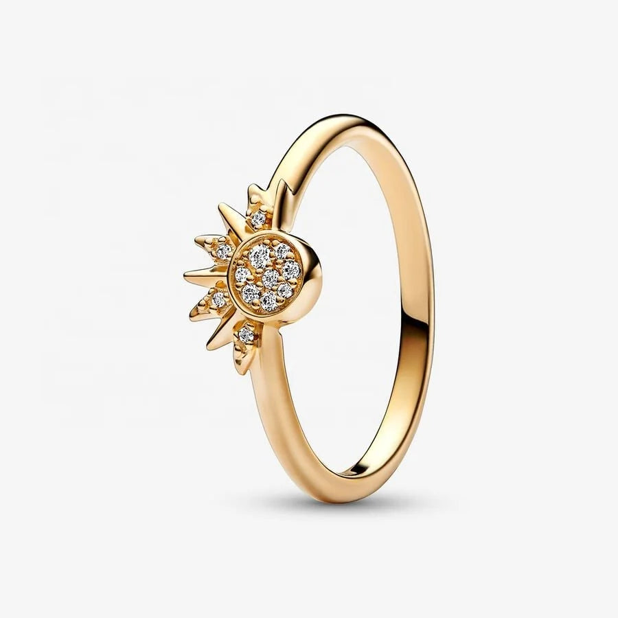 Pandora Celestial Golden Sparkling Sun Ring