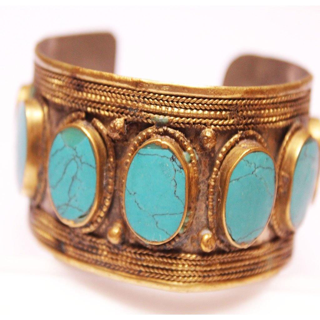Blue Turquoise Vintage Cuff/ Bracelet 1 Piece - folkmarket