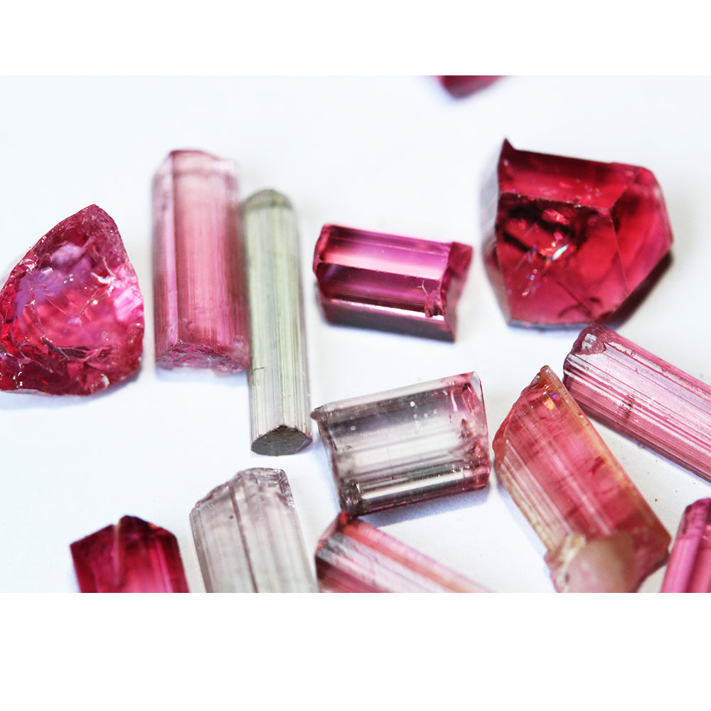 Multi color Tourmaline Crystals for faceting